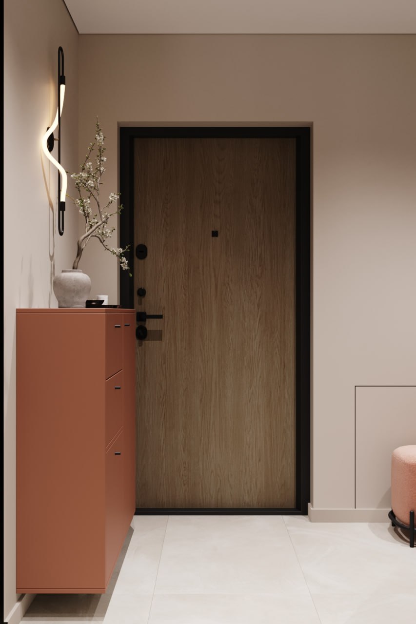 Входная зона с тёплым освещением